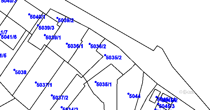 Parcela st. 5035/2 v KÚ Znojmo-město, Katastrální mapa