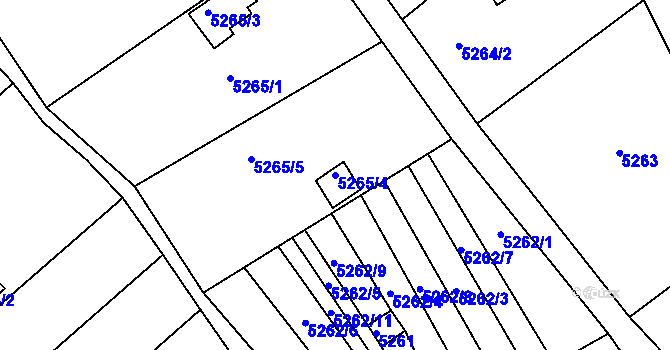 Parcela st. 5265/4 v KÚ Znojmo-město, Katastrální mapa