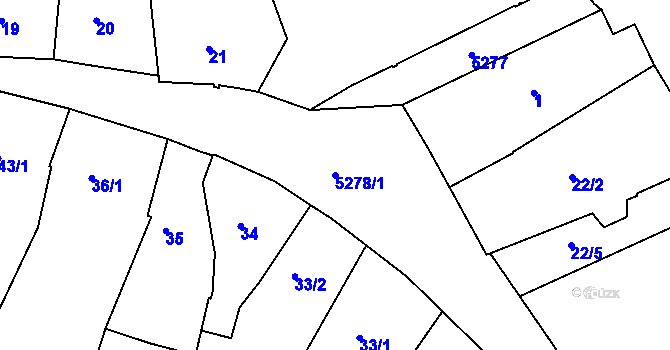 Parcela st. 5278/1 v KÚ Znojmo-město, Katastrální mapa
