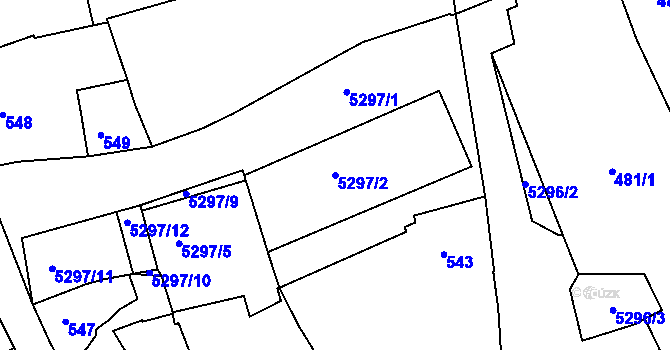 Parcela st. 5297/2 v KÚ Znojmo-město, Katastrální mapa