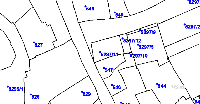 Parcela st. 5297/11 v KÚ Znojmo-město, Katastrální mapa