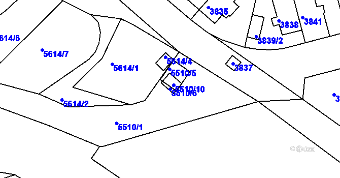 Parcela st. 5510/6 v KÚ Znojmo-město, Katastrální mapa