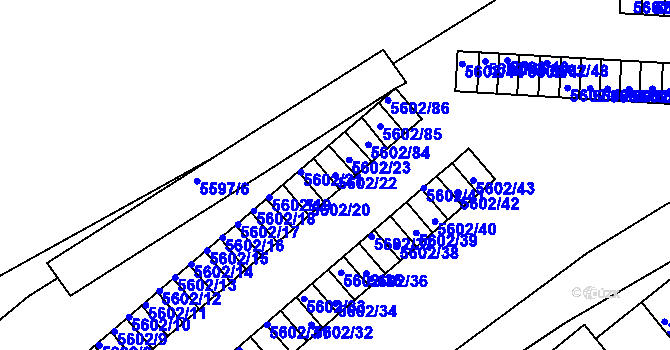 Parcela st. 5602/22 v KÚ Znojmo-město, Katastrální mapa