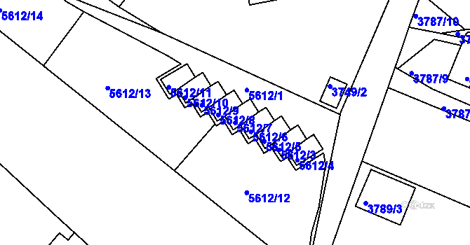 Parcela st. 5612/7 v KÚ Znojmo-město, Katastrální mapa
