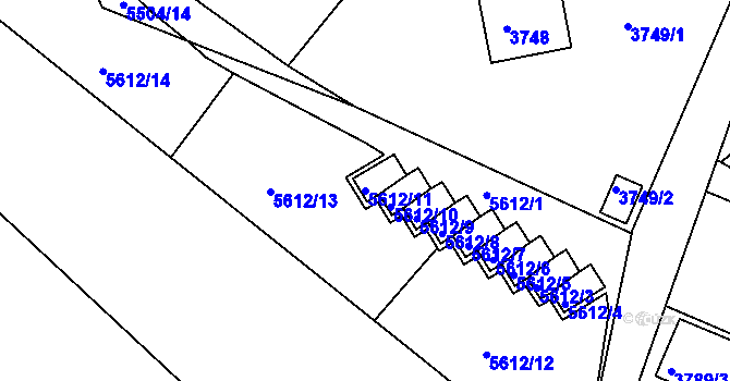 Parcela st. 5612/11 v KÚ Znojmo-město, Katastrální mapa