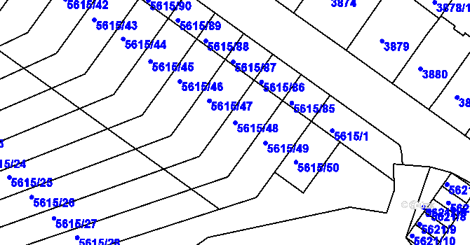 Parcela st. 5615/48 v KÚ Znojmo-město, Katastrální mapa
