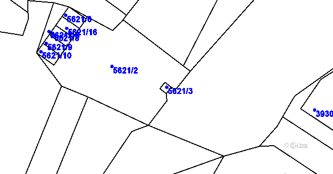 Parcela st. 5621/3 v KÚ Znojmo-město, Katastrální mapa