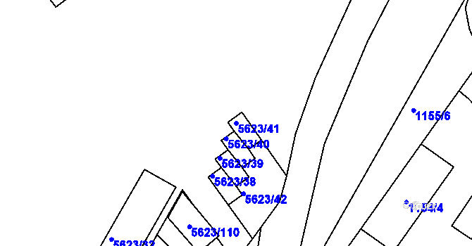 Parcela st. 5623/41 v KÚ Znojmo-město, Katastrální mapa
