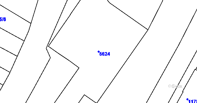 Parcela st. 5624 v KÚ Znojmo-město, Katastrální mapa