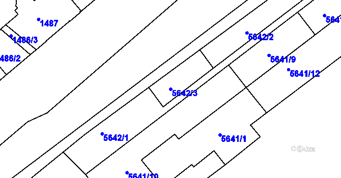 Parcela st. 5642/3 v KÚ Znojmo-město, Katastrální mapa