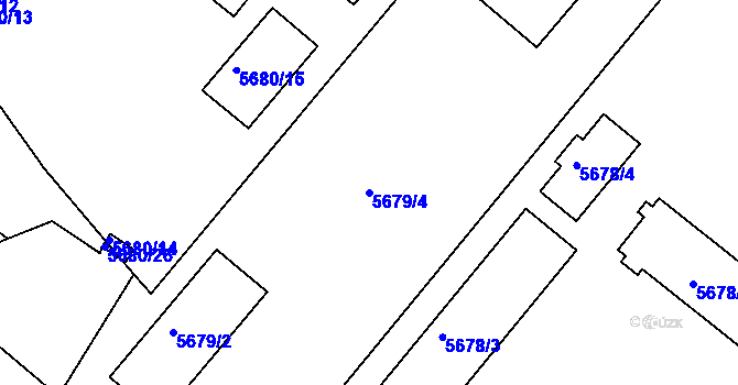 Parcela st. 5679/4 v KÚ Znojmo-město, Katastrální mapa