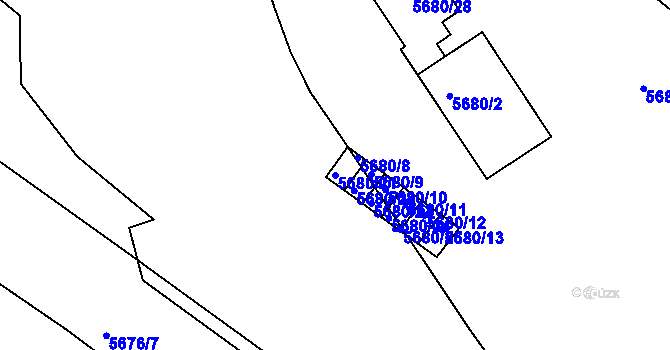 Parcela st. 5680/21 v KÚ Znojmo-město, Katastrální mapa