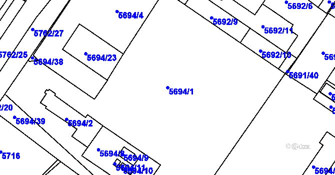 Parcela st. 5694/1 v KÚ Znojmo-město, Katastrální mapa