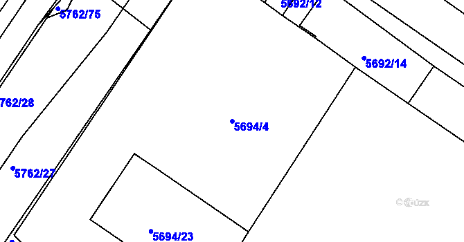 Parcela st. 5694/4 v KÚ Znojmo-město, Katastrální mapa