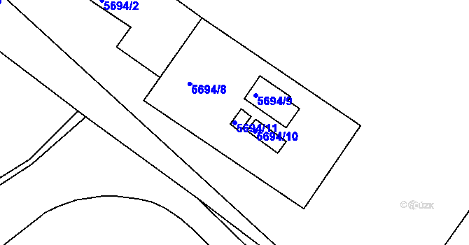 Parcela st. 5694/11 v KÚ Znojmo-město, Katastrální mapa