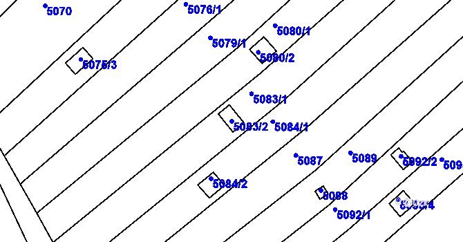 Parcela st. 5083/2 v KÚ Znojmo-město, Katastrální mapa