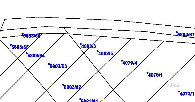 Parcela st. 4082/5 v KÚ Znojmo-město, Katastrální mapa