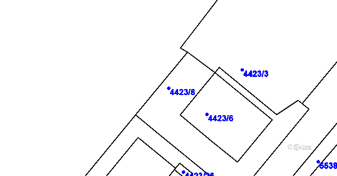 Parcela st. 4423/8 v KÚ Znojmo-město, Katastrální mapa