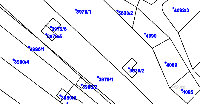 Parcela st. 3979/4 v KÚ Znojmo-město, Katastrální mapa