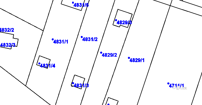 Parcela st. 4829/2 v KÚ Znojmo-město, Katastrální mapa