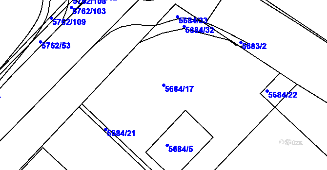 Parcela st. 5684/17 v KÚ Znojmo-město, Katastrální mapa