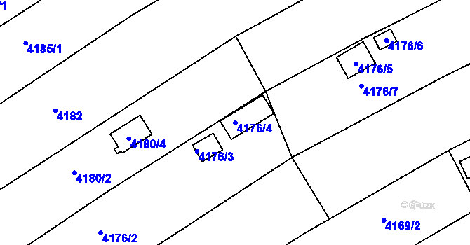 Parcela st. 4176/4 v KÚ Znojmo-město, Katastrální mapa