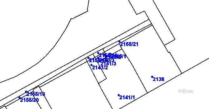 Parcela st. 2140/2 v KÚ Znojmo-město, Katastrální mapa