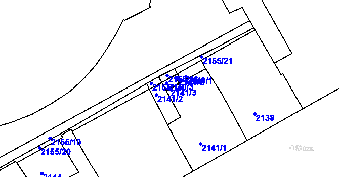 Parcela st. 2141/3 v KÚ Znojmo-město, Katastrální mapa
