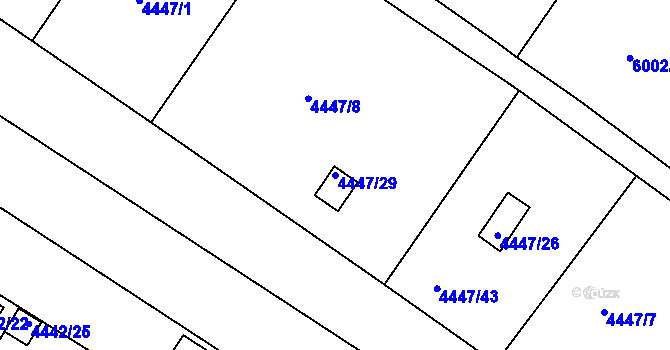 Parcela st. 4447/29 v KÚ Znojmo-město, Katastrální mapa