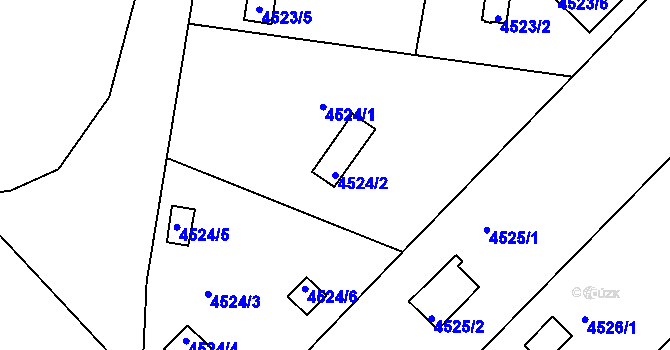 Parcela st. 4524/2 v KÚ Znojmo-město, Katastrální mapa
