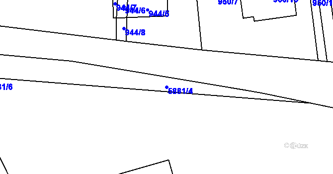 Parcela st. 5881/4 v KÚ Znojmo-město, Katastrální mapa