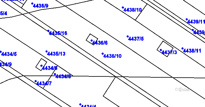Parcela st. 4436/10 v KÚ Znojmo-město, Katastrální mapa