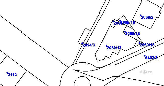 Parcela st. 2094/3 v KÚ Znojmo-město, Katastrální mapa