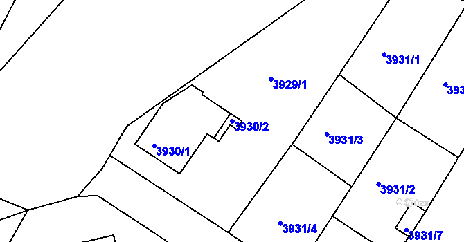 Parcela st. 3930/2 v KÚ Znojmo-město, Katastrální mapa