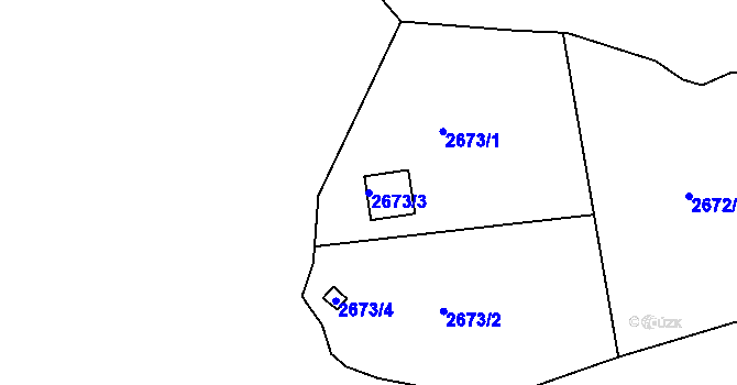 Parcela st. 2673/3 v KÚ Znojmo-město, Katastrální mapa