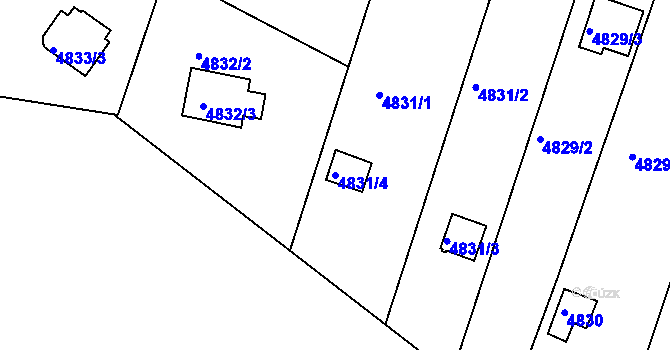 Parcela st. 4831/4 v KÚ Znojmo-město, Katastrální mapa