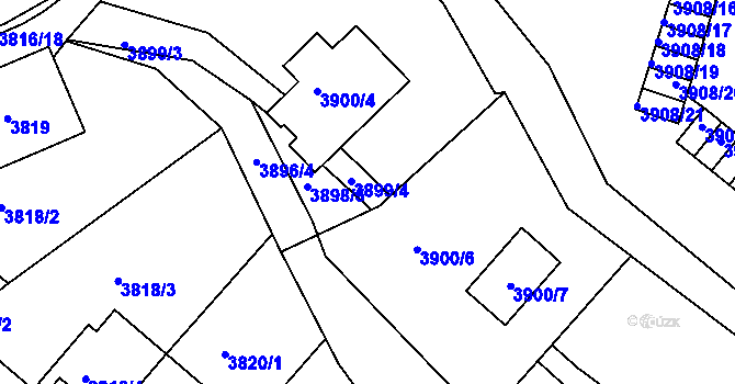 Parcela st. 3899/5 v KÚ Znojmo-město, Katastrální mapa