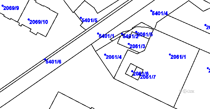 Parcela st. 2061/4 v KÚ Znojmo-město, Katastrální mapa