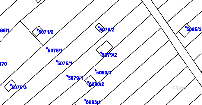 Parcela st. 5079/2 v KÚ Znojmo-město, Katastrální mapa