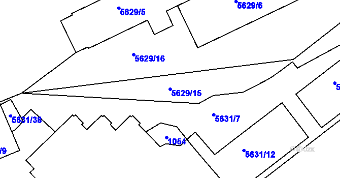 Parcela st. 5629/15 v KÚ Znojmo-město, Katastrální mapa
