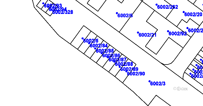 Parcela st. 6002/86 v KÚ Znojmo-město, Katastrální mapa