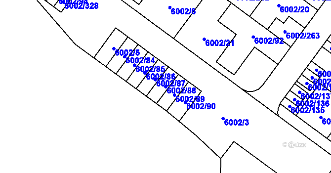 Parcela st. 6002/88 v KÚ Znojmo-město, Katastrální mapa