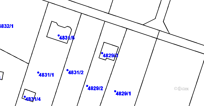 Parcela st. 4829/3 v KÚ Znojmo-město, Katastrální mapa