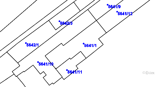 Parcela st. 5641/1 v KÚ Znojmo-město, Katastrální mapa