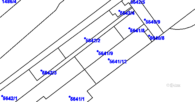 Parcela st. 5641/9 v KÚ Znojmo-město, Katastrální mapa