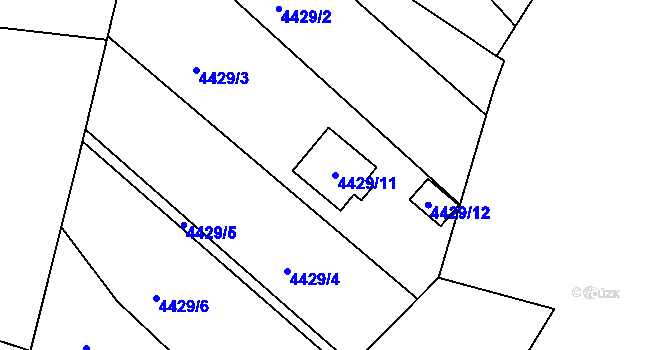 Parcela st. 4429/11 v KÚ Znojmo-město, Katastrální mapa