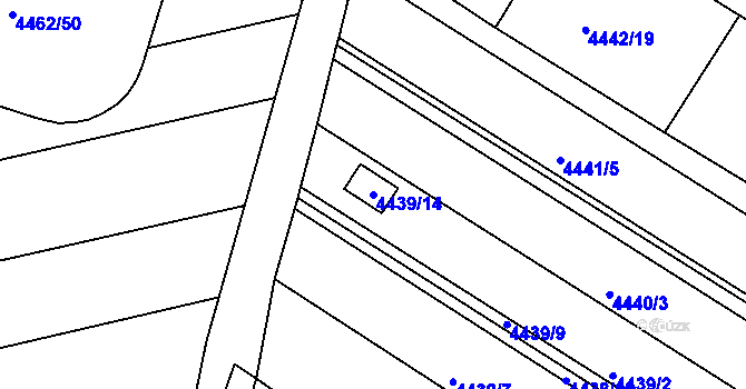 Parcela st. 4439/14 v KÚ Znojmo-město, Katastrální mapa