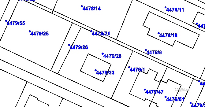 Parcela st. 4479/28 v KÚ Znojmo-město, Katastrální mapa