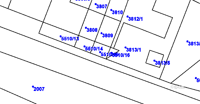 Parcela st. 5510/15 v KÚ Znojmo-město, Katastrální mapa