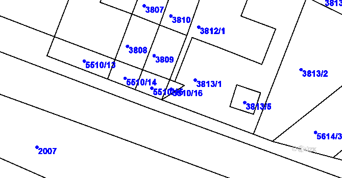Parcela st. 5510/16 v KÚ Znojmo-město, Katastrální mapa